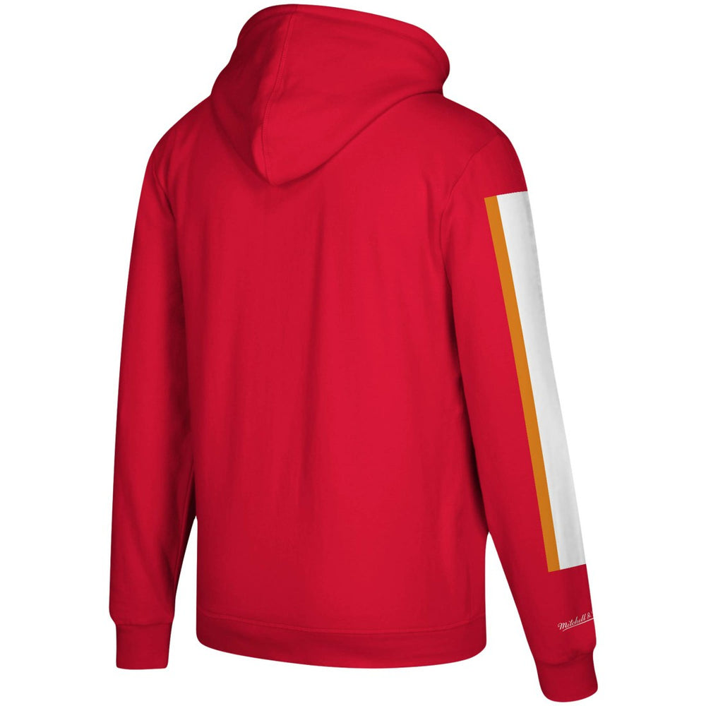 Tampa Bay Buccaneers Three Stripe Pullover Hoodie Red - Mitchell & Ness