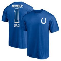 Indianapolis Colts #1 Dad T-Shirt Royal - Fanatics