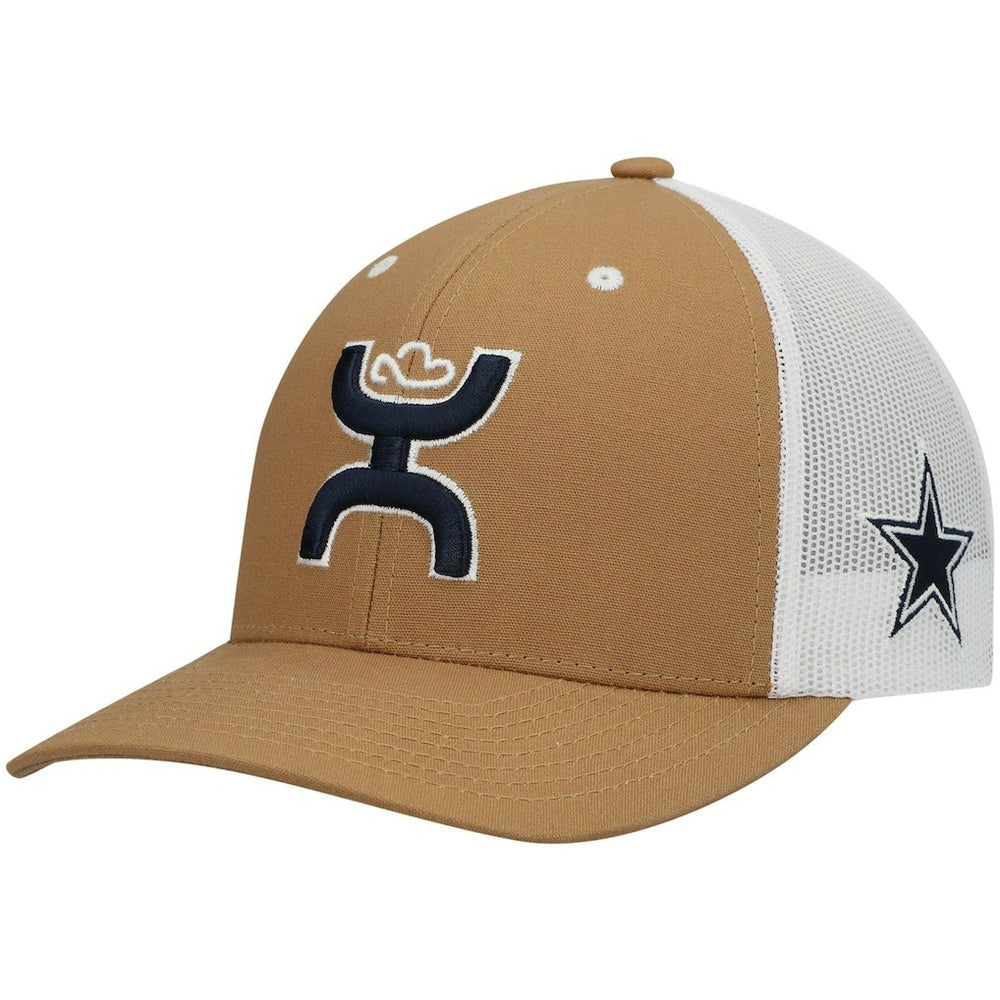 Dallas Cowboys HOOey Logo Trucker Snapback Hat Tan/White - NFL