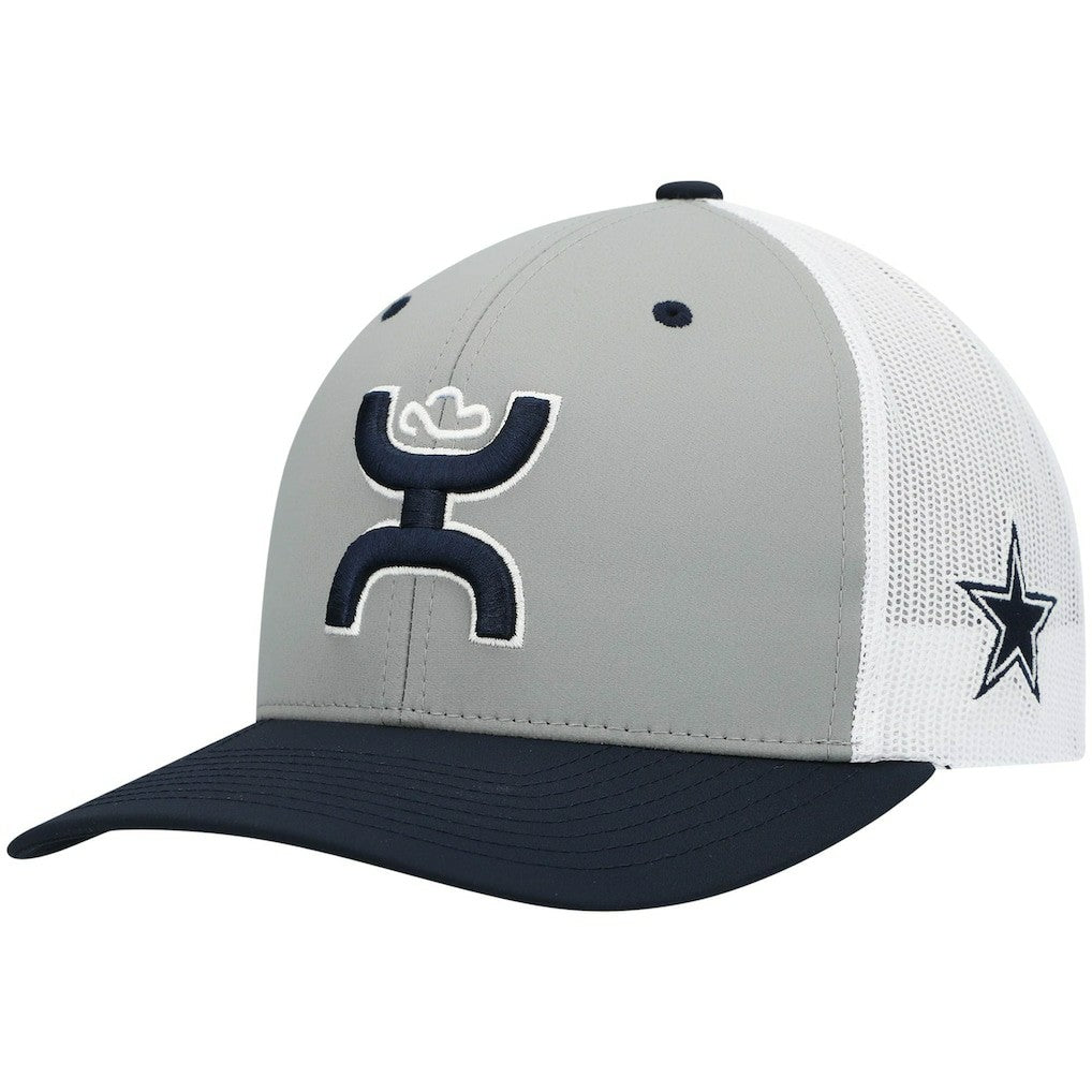 Dallas Cowboys HOOey Tri-Color H Trucker Snapback Hat Gray/Navy - NFL