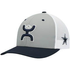 Dallas Cowboys HOOey Tri-Color H Trucker Snapback Hat Gray/Navy - NFL