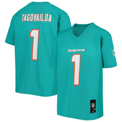 Tua Tagovailoa Miami Dolphins Youth Replica Player Jersey Aqua - NFL
