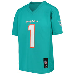 Tua Tagovailoa Miami Dolphins Youth Replica Player Jersey Aqua - NFL