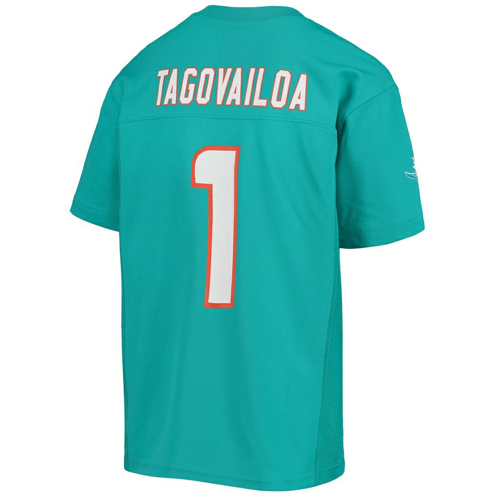 Tua Tagovailoa Miami Dolphins Youth Replica Player Jersey Aqua - NFL