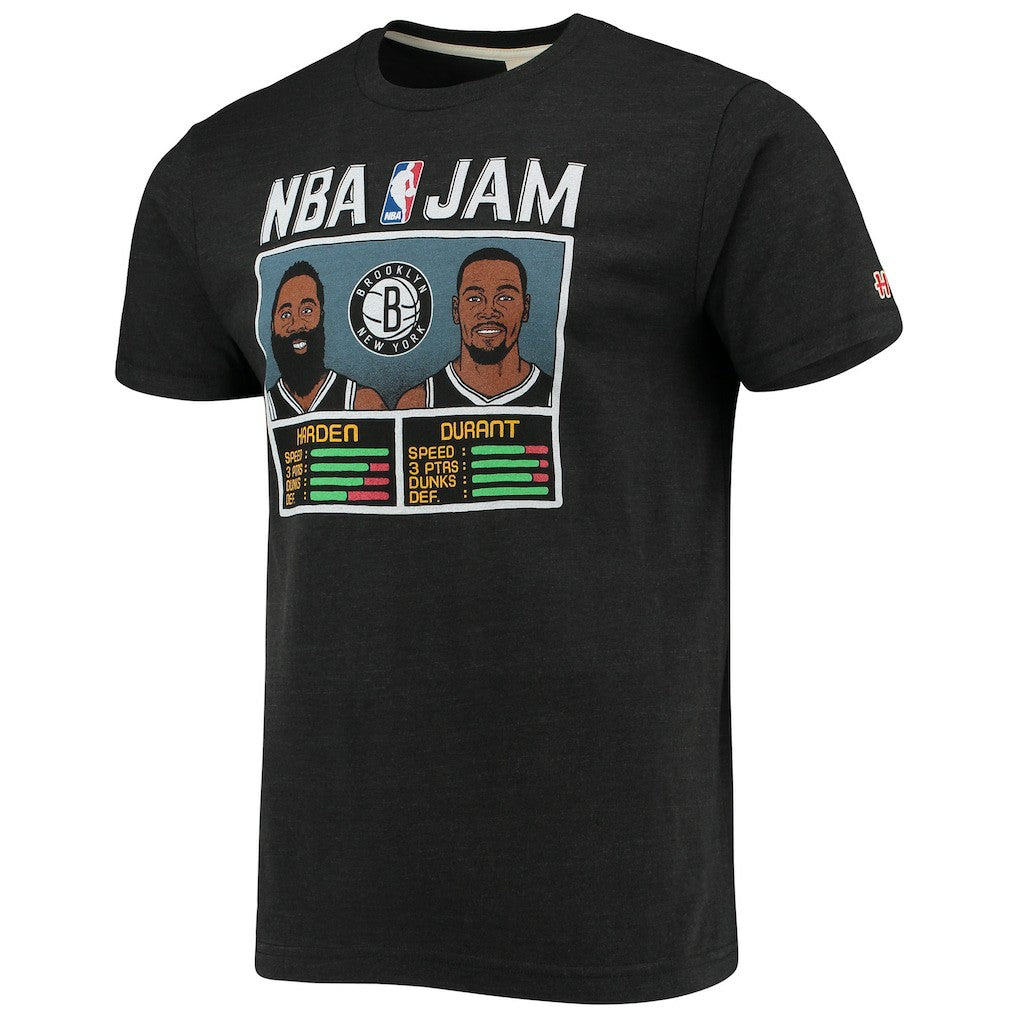NBA - James Harden & Kevin Durant Brooklyn Nets Homage NBA Jam T-Shirt - Heathered Charcoal