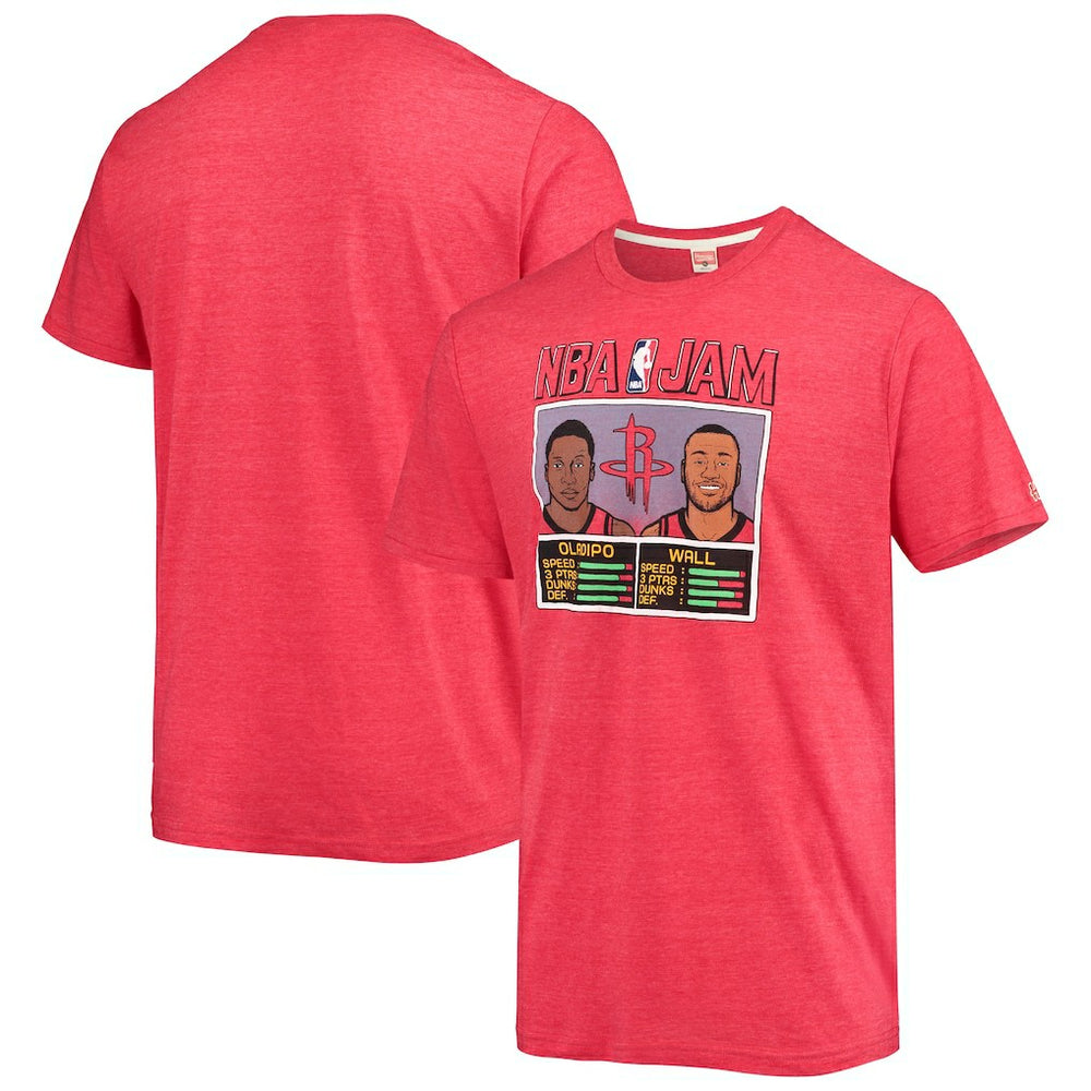 NBA - John Wall & Victor Oladipo Houston Rockets Homage NBA Jam Tri-Blend T-Shirt - Heathered Red