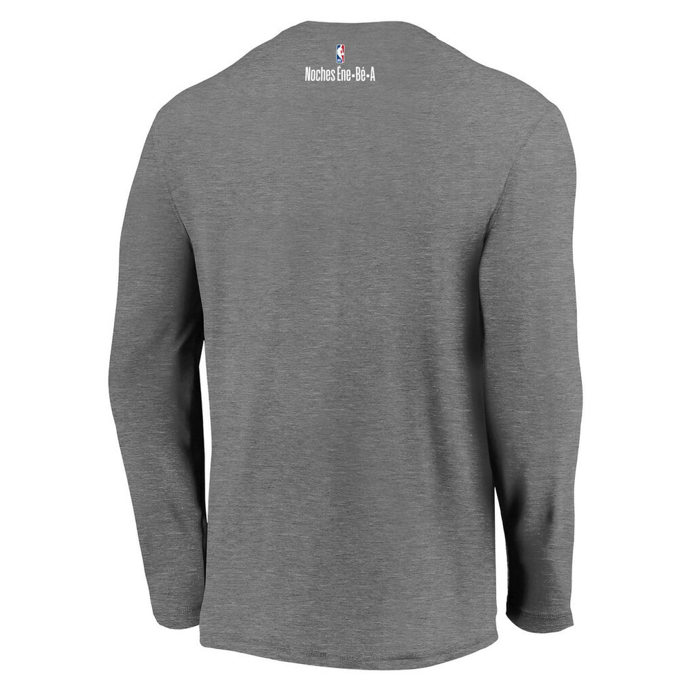 Fanatics - Atlanta Hawks 2021 Noches Éne-Bé-A Authentic Shooting Long Sleeve T-Shirt - Heather Charcoal