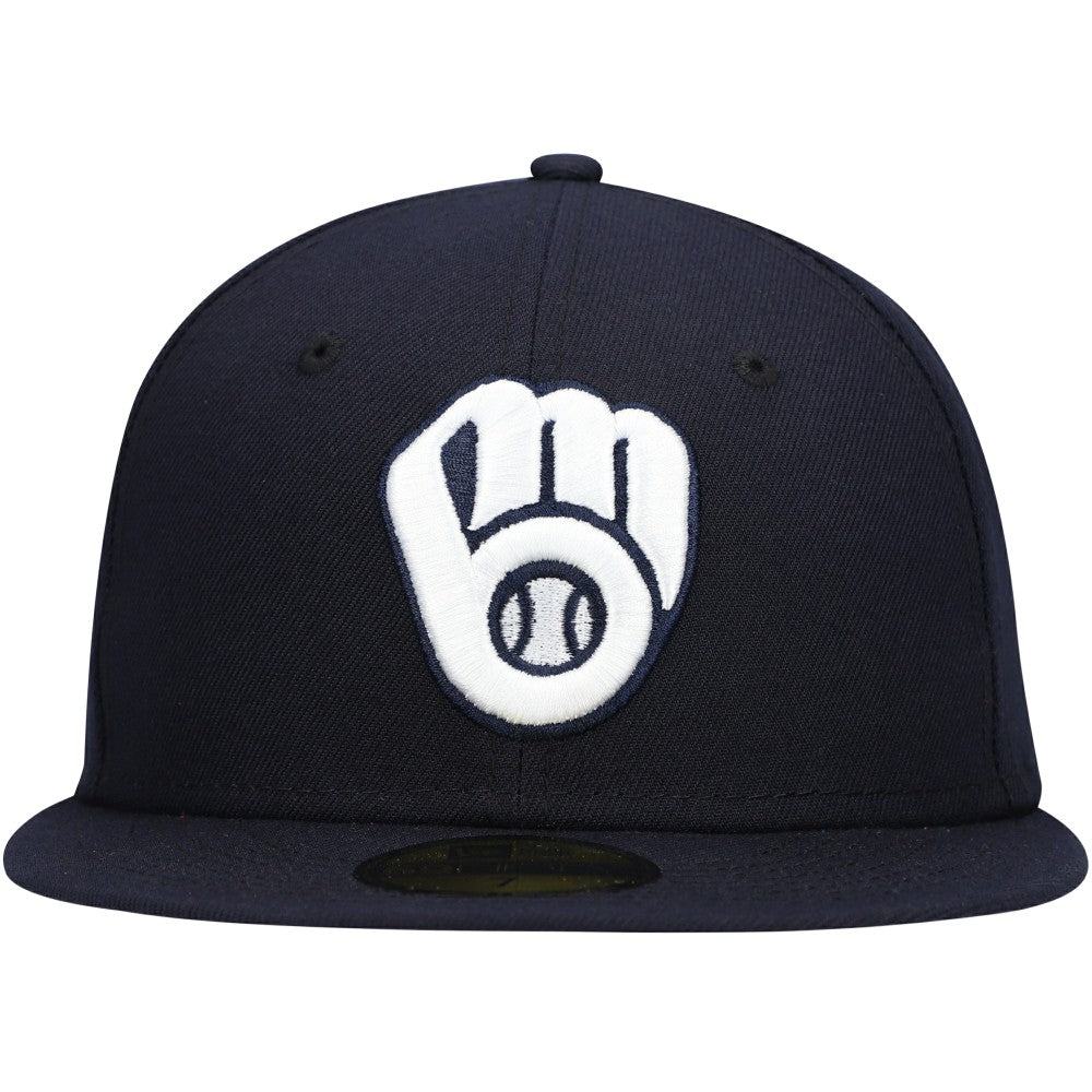 Milwaukee Brewers New Era White Logo 59FIFTY Fitted Hat discount