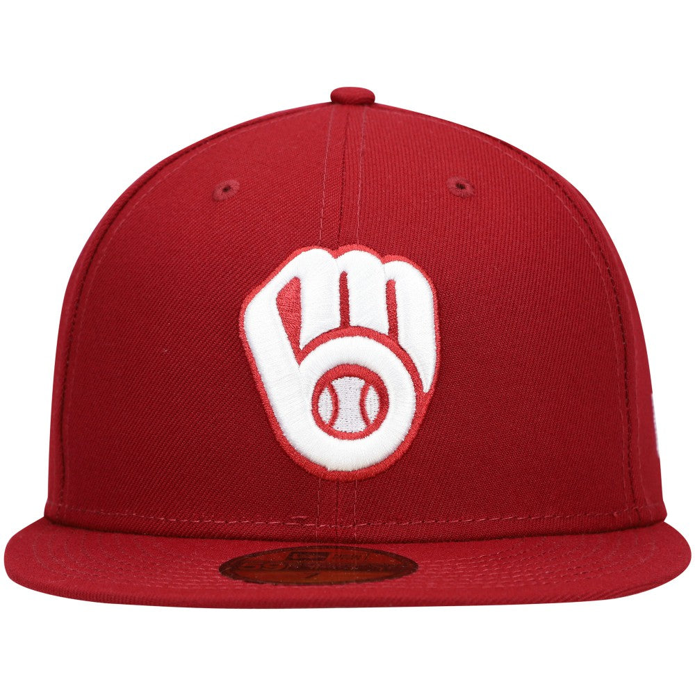 Milwaukee Brewers New Era White Logo 59FIFTY Fitted Hat for sale
