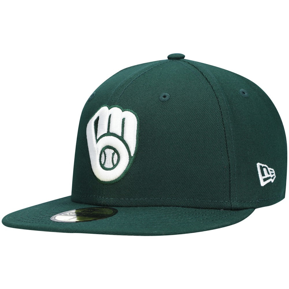 Milwaukee Brewers New Era White Logo 59FIFTY Fitted Hat Clearance