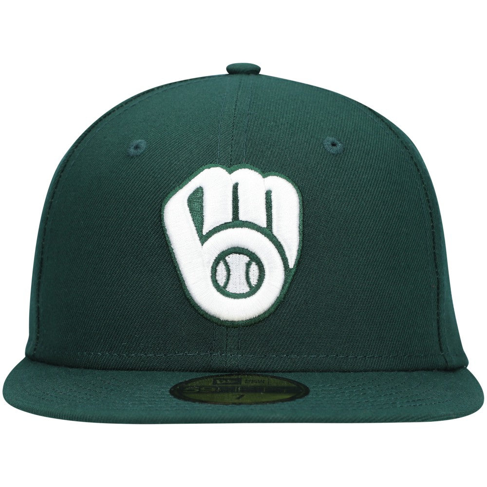 Milwaukee Brewers New Era White Logo 59FIFTY Fitted Hat Clearance