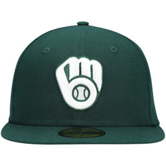 Milwaukee Brewers New Era White Logo 59FIFTY Fitted Hat Clearance