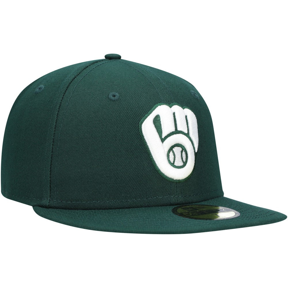 Milwaukee Brewers New Era White Logo 59FIFTY Fitted Hat Clearance