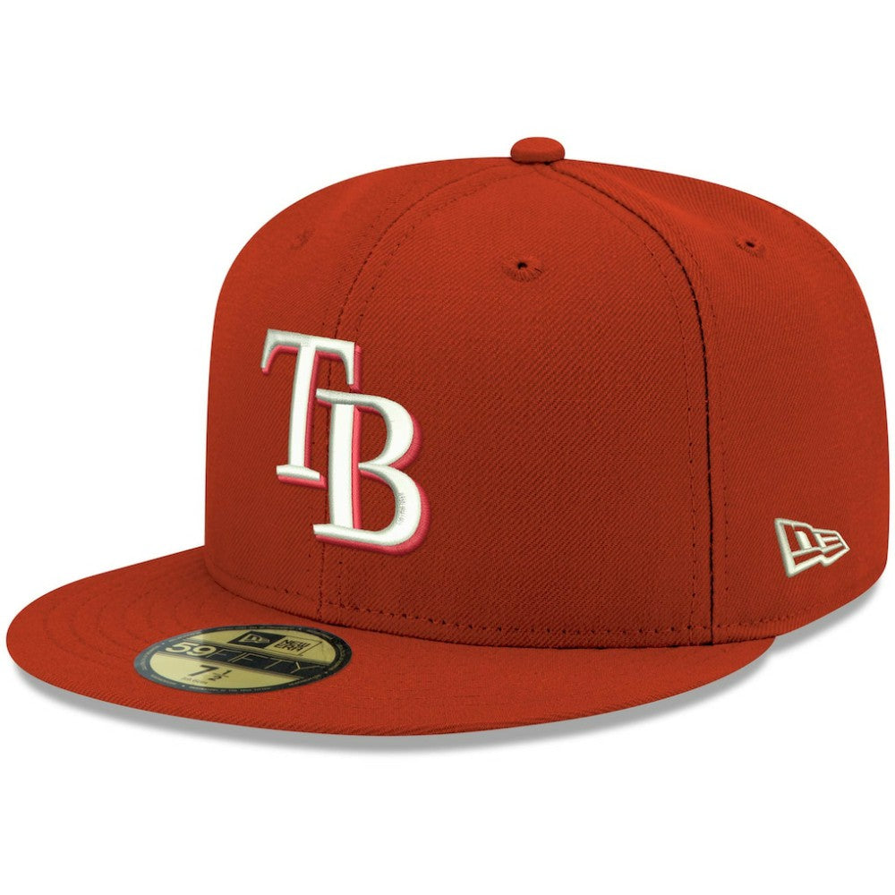 Tampa Bay Rays New Era White Logo 59FIFTY Fitted Hat for sale
