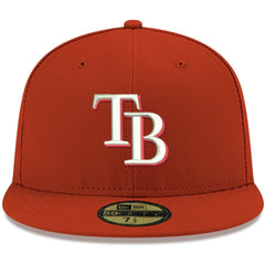 Tampa Bay Rays New Era White Logo 59FIFTY Fitted Hat for sale