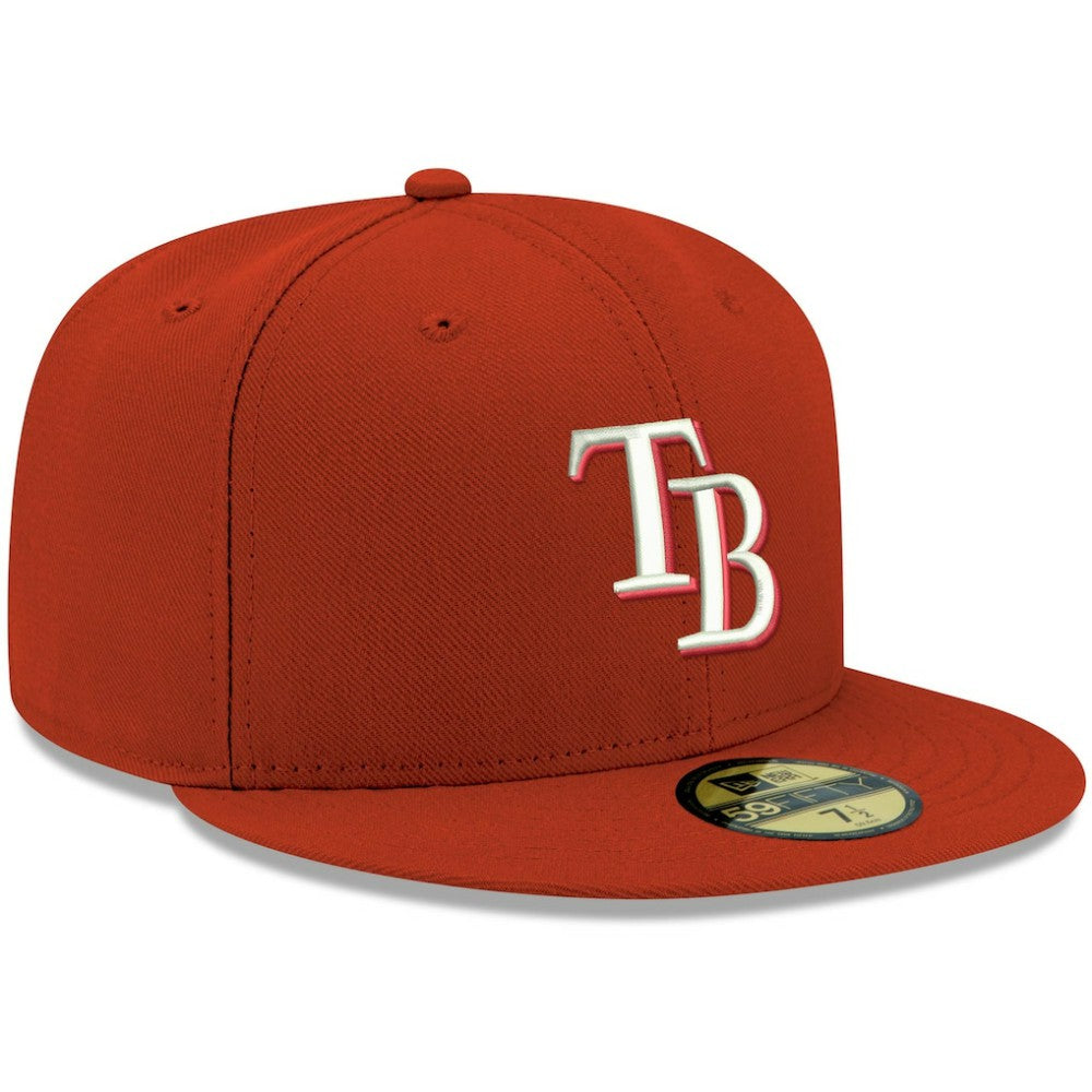 Tampa Bay Rays New Era White Logo 59FIFTY Fitted Hat for sale