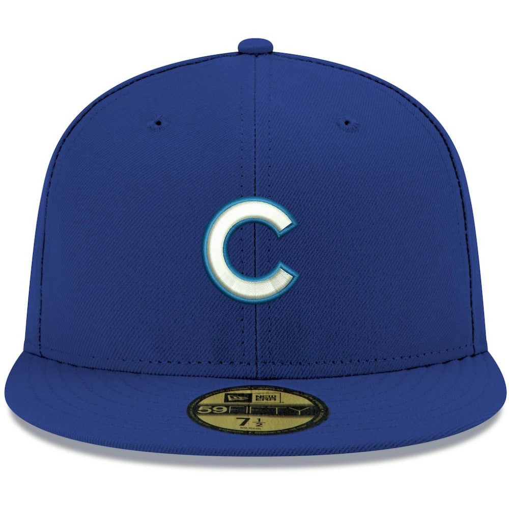 Chicago Cubs New Era White Logo 59FIFTY Fitted Hat for sale