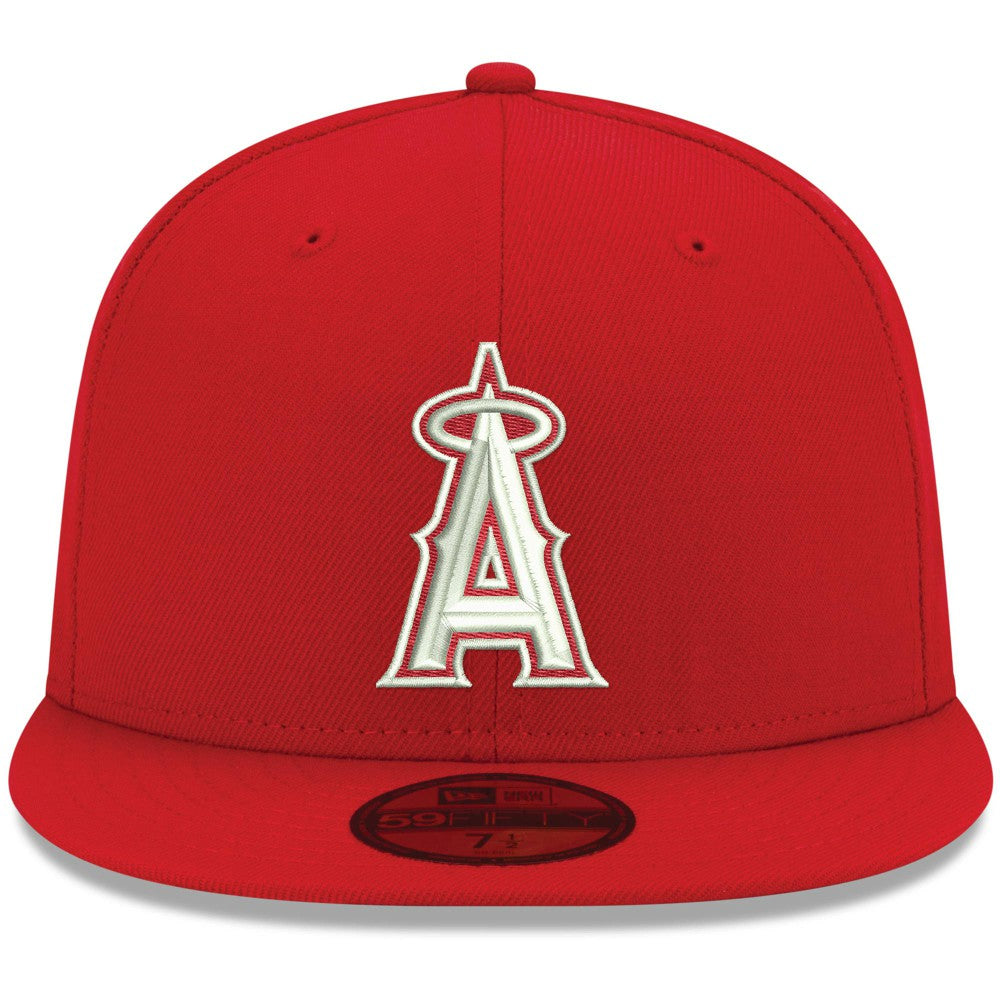 Los Angeles Angels New Era White Logo 59FIFTY Fitted Hat Clearance