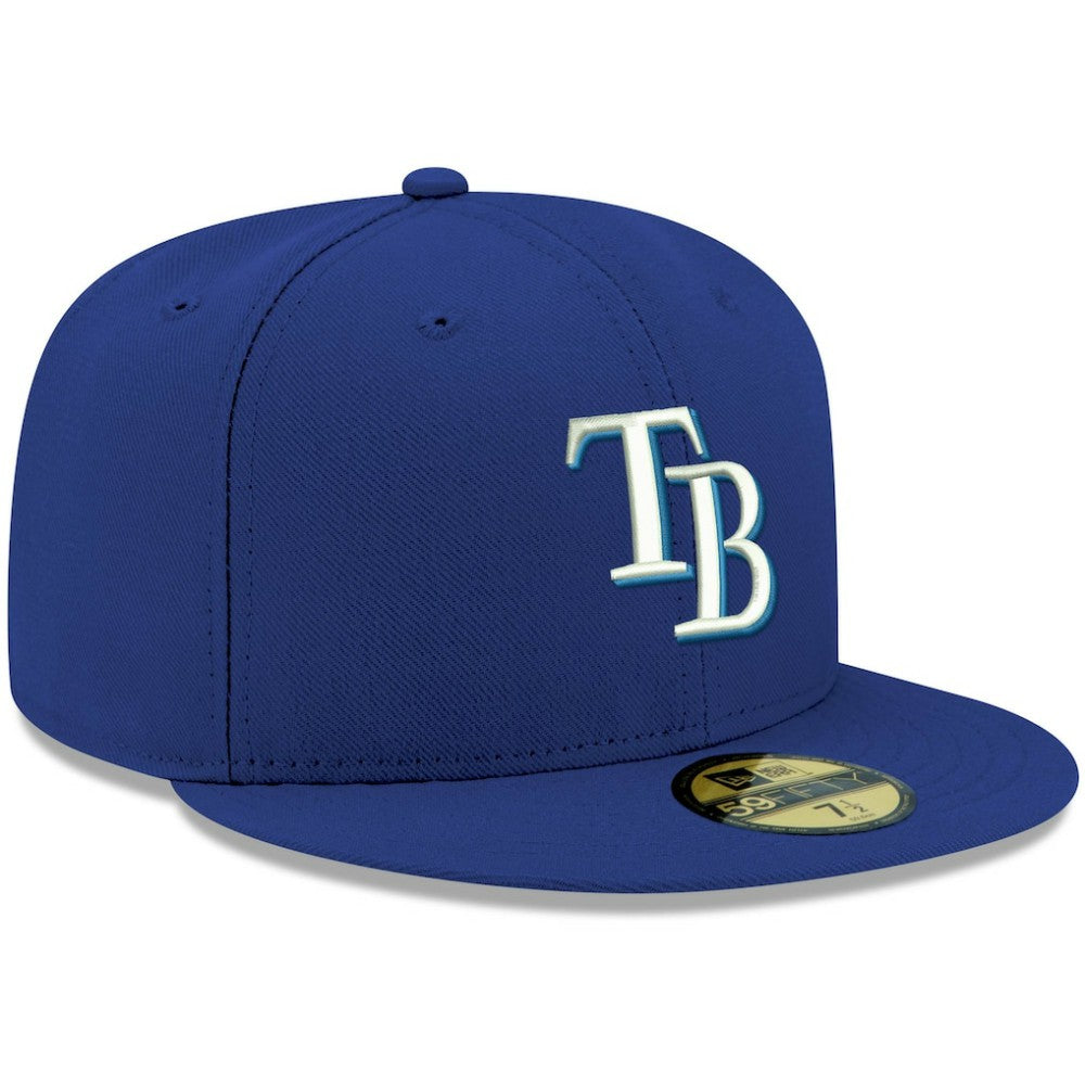 Tampa Bay Rays New Era White Logo 59FIFTY Fitted Hat for sale