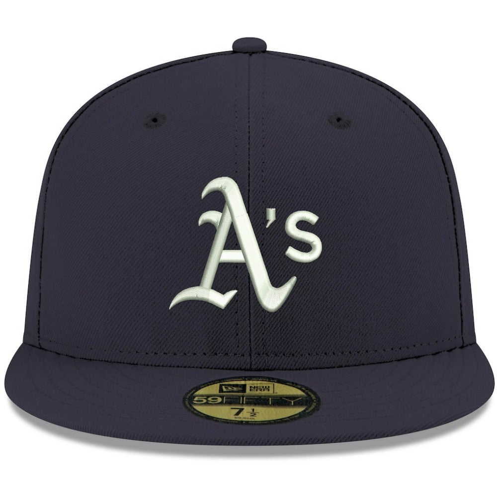 Athletics New Era White Logo 59FIFTY Fitted Hat Lifestyle