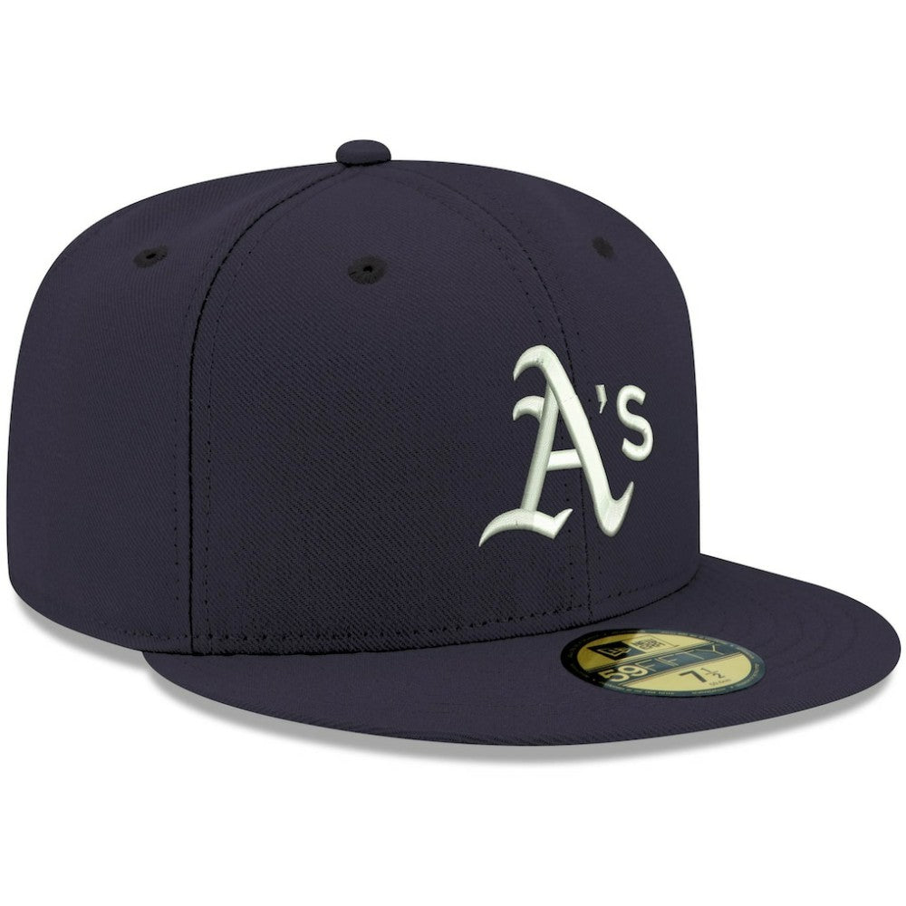 Athletics New Era White Logo 59FIFTY Fitted Hat Lifestyle