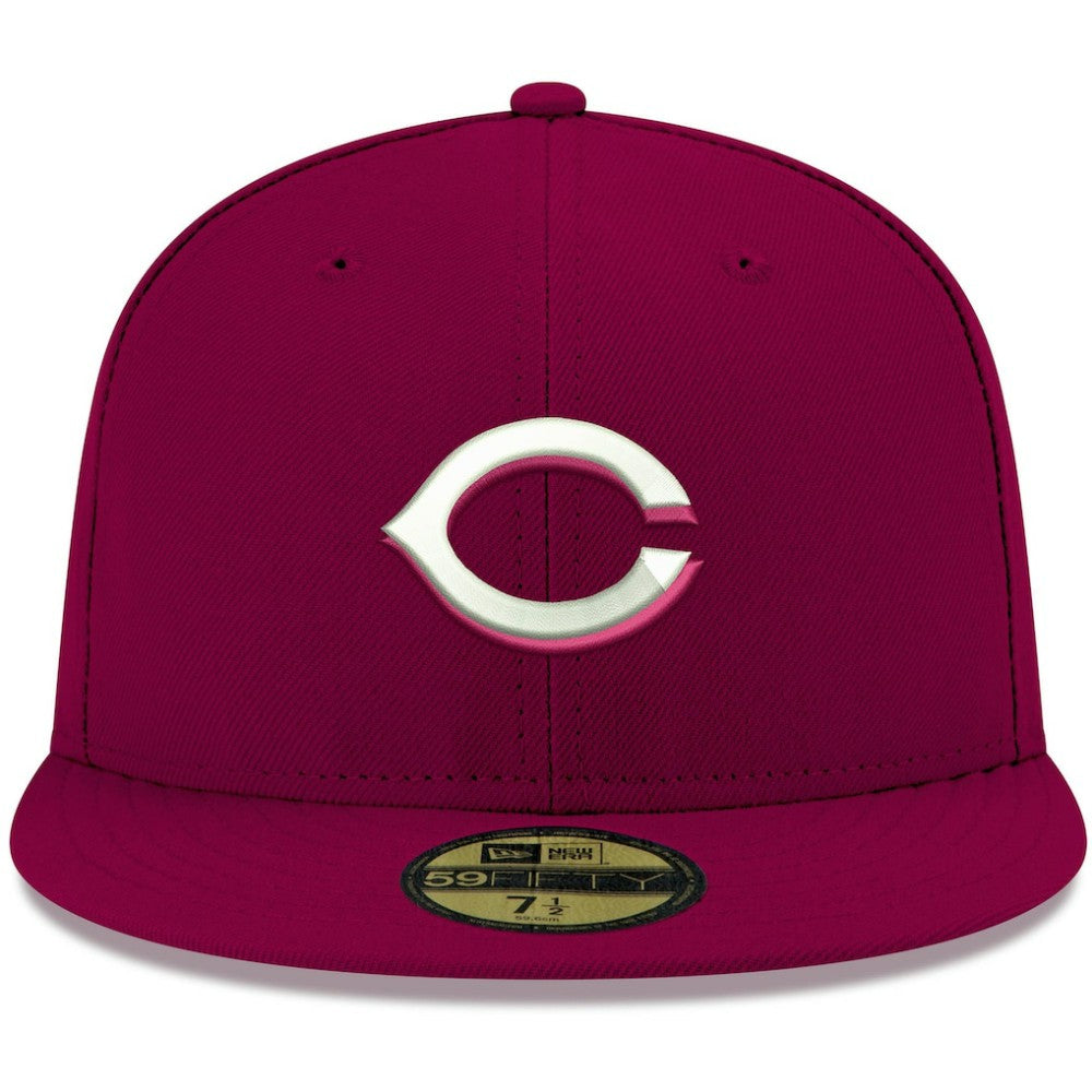 Cincinnati Reds New Era White Logo 59FIFTY Fitted Hat discount