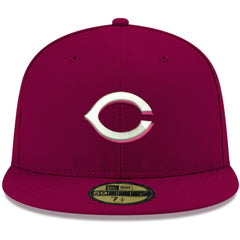Cincinnati Reds New Era White Logo 59FIFTY Fitted Hat discount