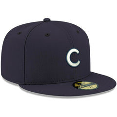 Chicago Cubs New Era White Logo 59FIFTY Fitted Hat Sale