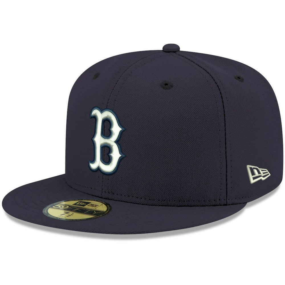 Boston Red Sox New Era White Logo 59FIFTY Fitted Hat On Sale