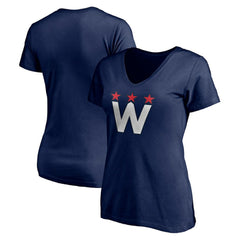 Washington Capitals Women's Alternate Logo V-Neck T-Shirt Navy