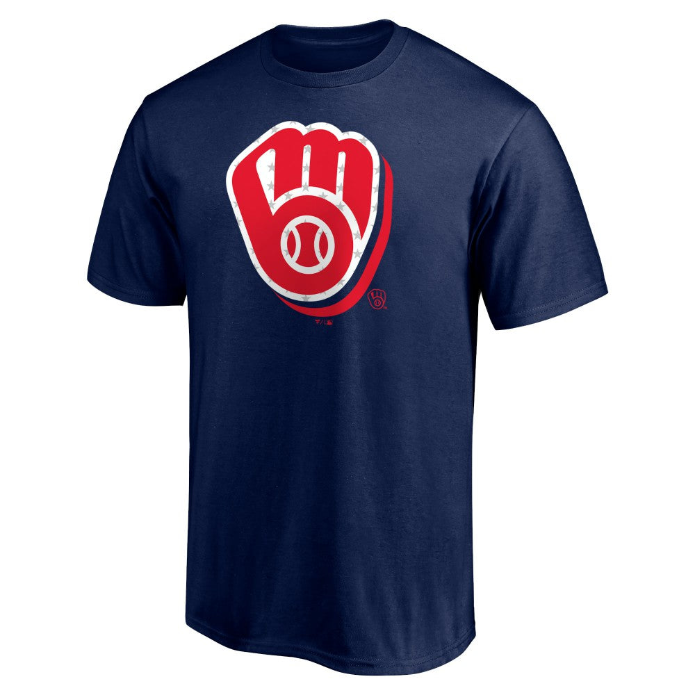 Milwaukee Brewers Red White and Team T-Shirt discount