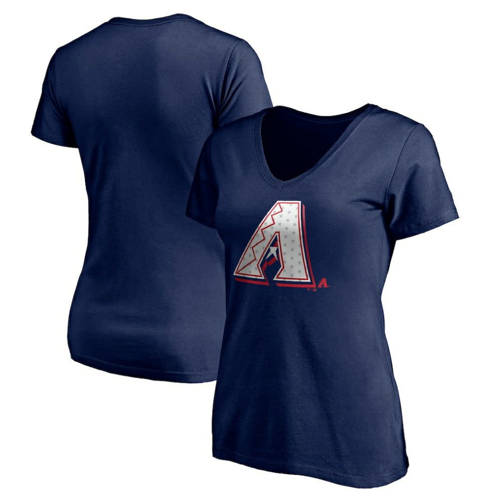Arizona Diamondbacks Women's Red White and Team V-Neck T-Shirt Clearance