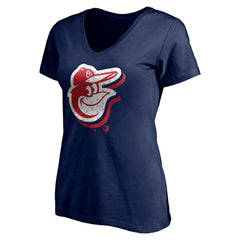 Baltimore Orioles Women's Red White and Team V-Neck T-Shirt discount