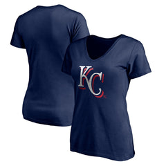 Kansas City Royals Women's Red White and Team V-Neck T-Shirt Clearance