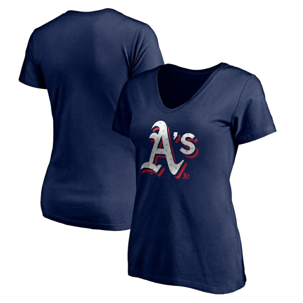 Athletics Women's Red White and Team V-Neck T-Shirt Online