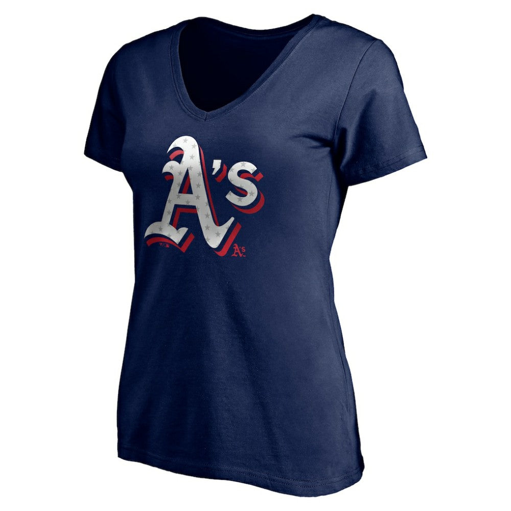 Athletics Women's Red White and Team V-Neck T-Shirt Online