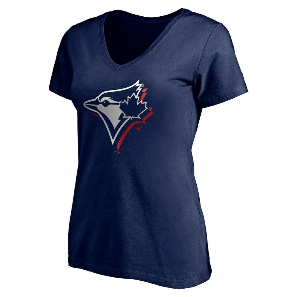 Toronto Blue Jays Women's Red White and Team V-Neck T-Shirt for sale