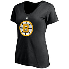 Willie O'Ree Boston Bruins Fanatics Women's Authentic Stack Retired Player Name & Number V-Neck T-Shirt Black