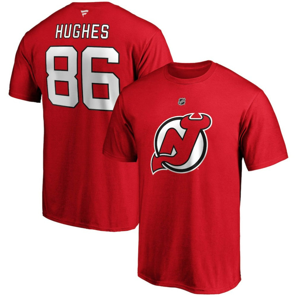 Jack Hughes New Jersey Devils - Fanatics Big & Tall Name & Number T-Shirt Red