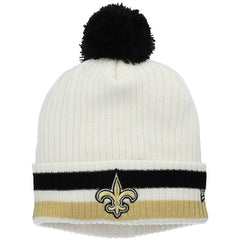 New Orleans Saints New Era Youth Retro Cuffed Knit Hat with Pom White - NFL