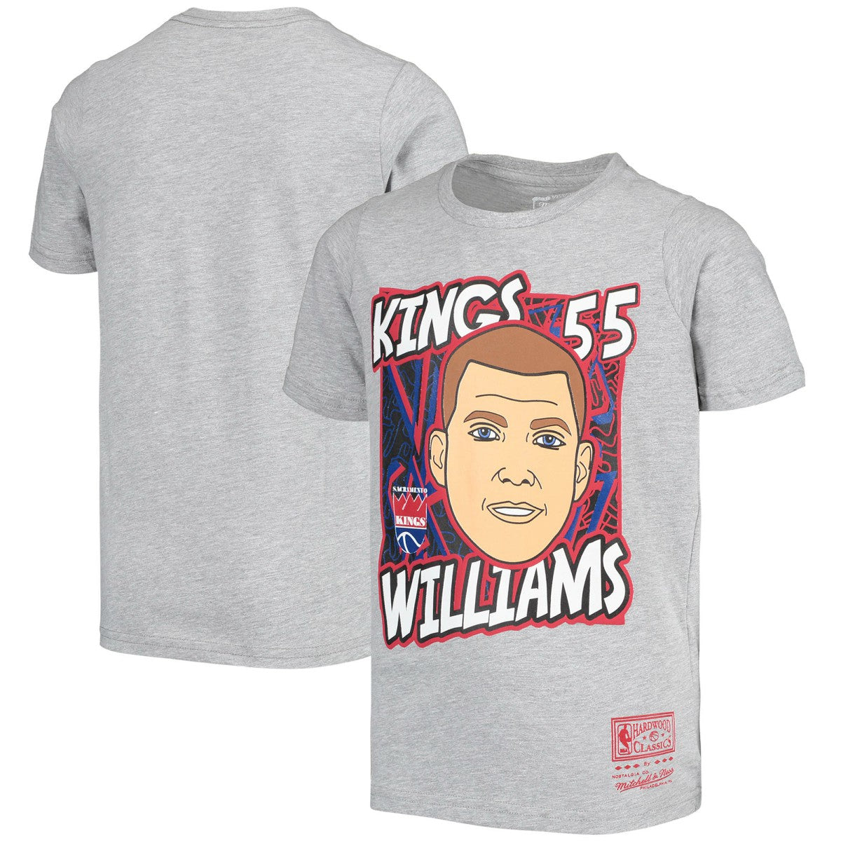 Mitchell & Ness - Jason Williams Sacramento Kings Youth Hardwood Classics King of the Court Player T-Shirt - Gray