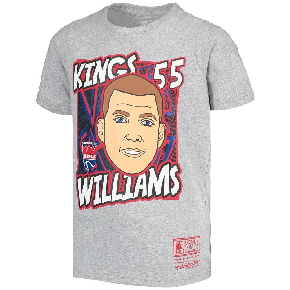Mitchell & Ness - Jason Williams Sacramento Kings Youth Hardwood Classics King of the Court Player T-Shirt - Gray