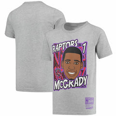 Mitchell & Ness - Tracy McGrady Toronto Raptors Youth Hardwood Classics King of the Court Player T-Shirt - Gray