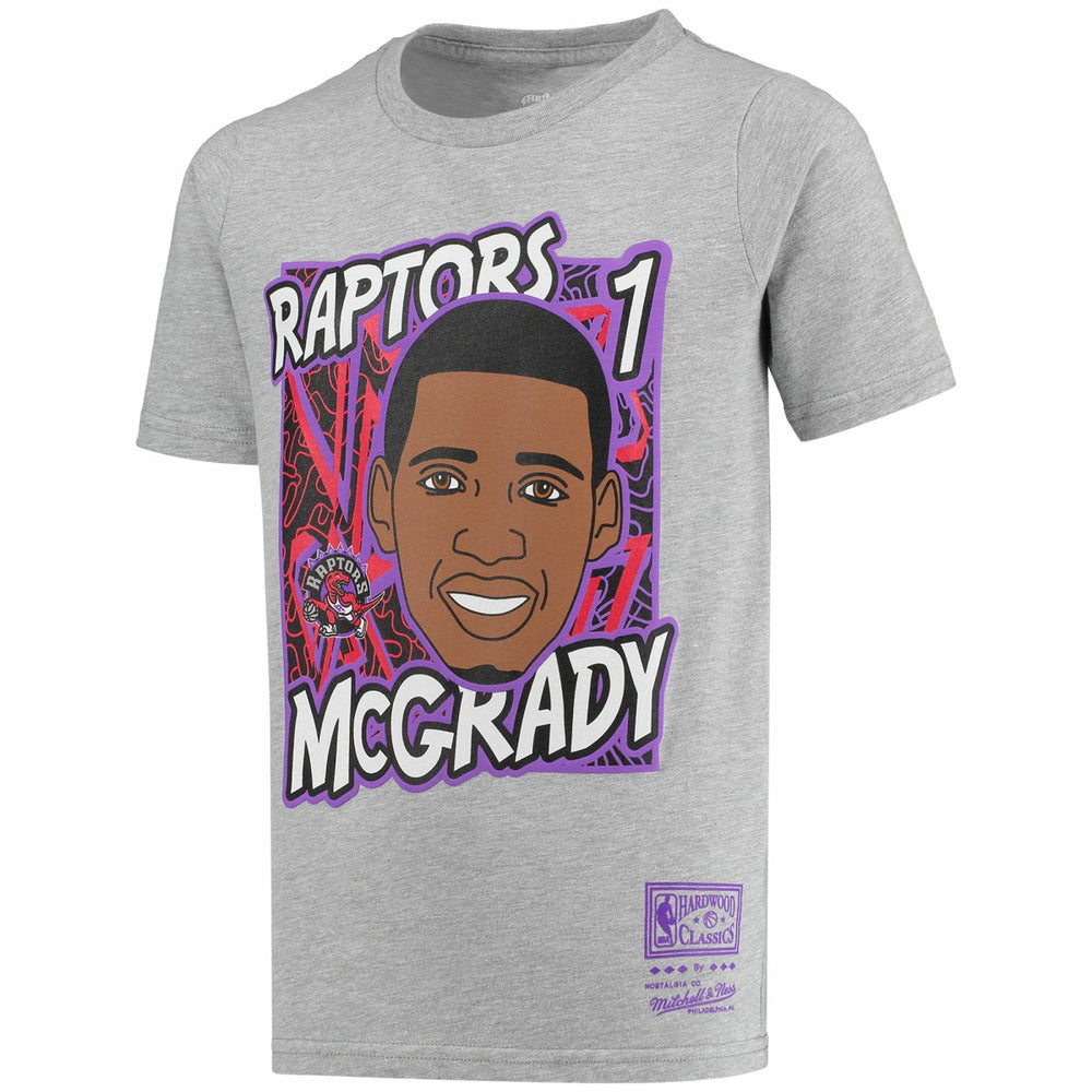 Mitchell & Ness - Tracy McGrady Toronto Raptors Youth Hardwood Classics King of the Court Player T-Shirt - Gray