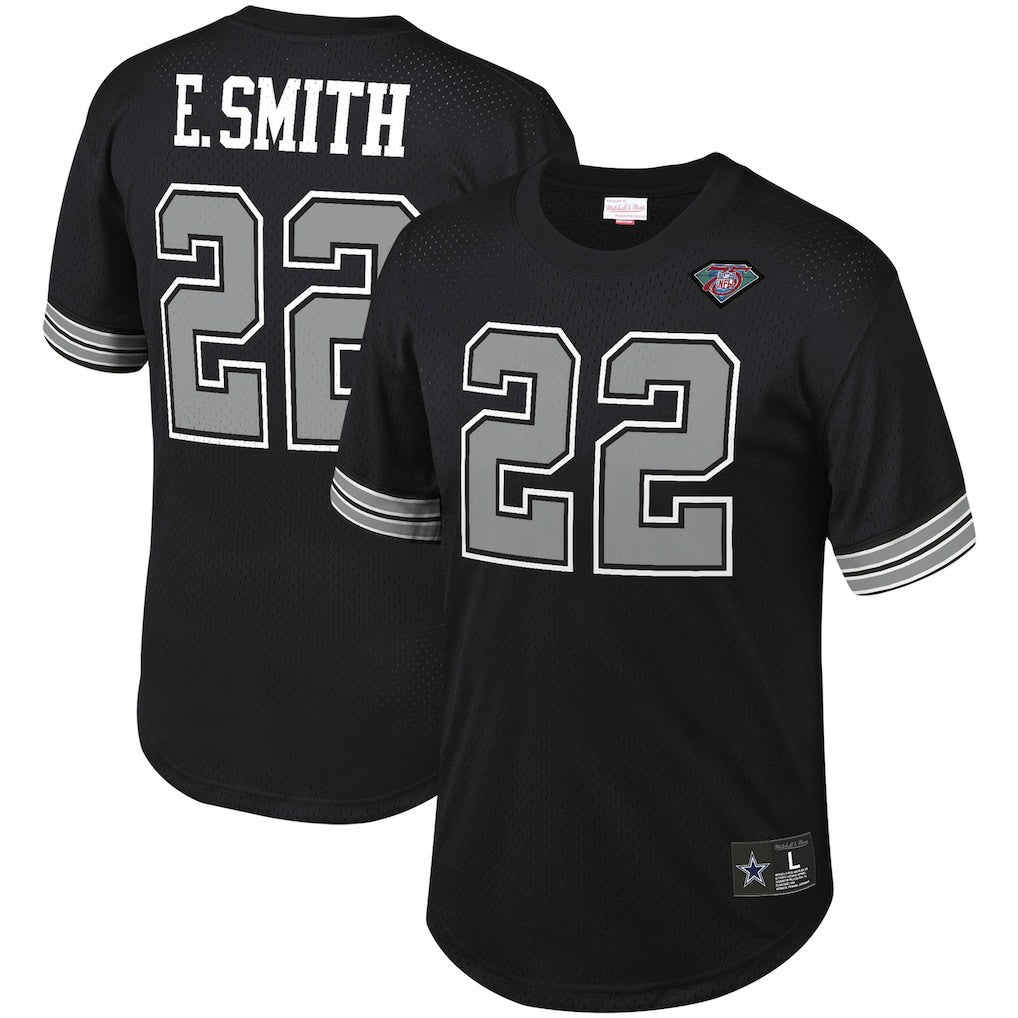 Emmitt Smith Dallas Cowboys Retired Player Name & Number Mesh Top Black - Mitchell & Ness