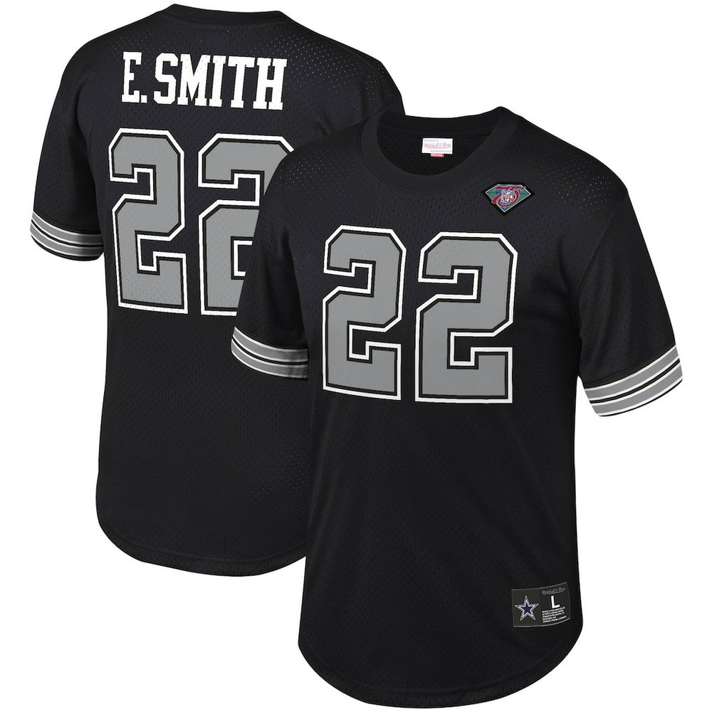Emmitt Smith Dallas Cowboys Retired Player Name & Number Mesh Top Black - Mitchell & Ness