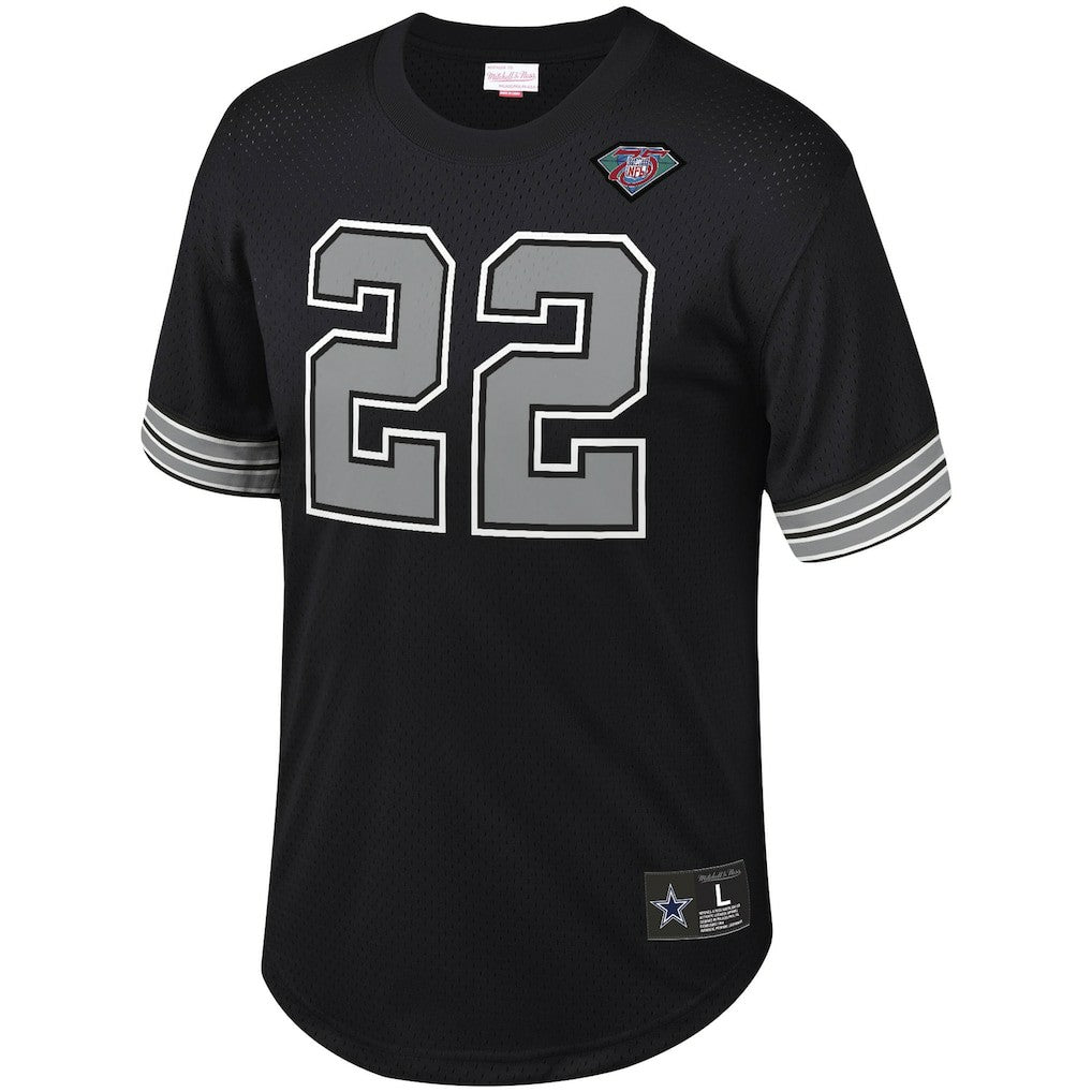 Emmitt Smith Dallas Cowboys Retired Player Name & Number Mesh Top Black - Mitchell & Ness