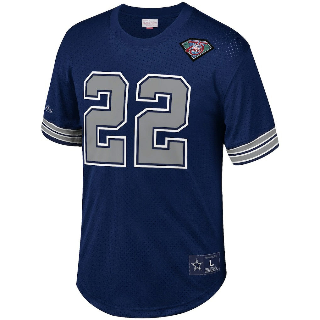 Emmitt Smith Dallas Cowboys Retired Player Name & Number Mesh Top Navy - Mitchell & Ness