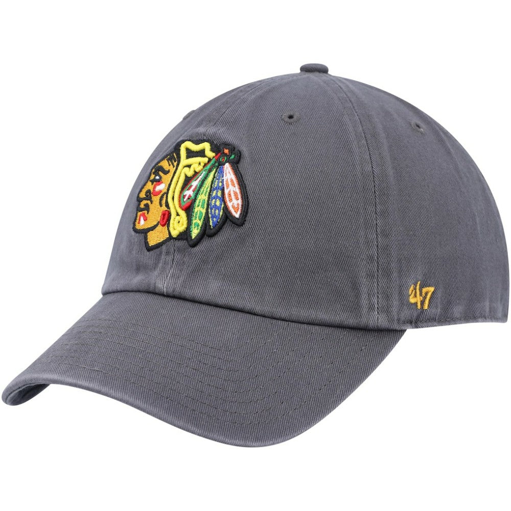 Chicago Blackhawks '47 Clean Up Adjustable Hat Charcoal