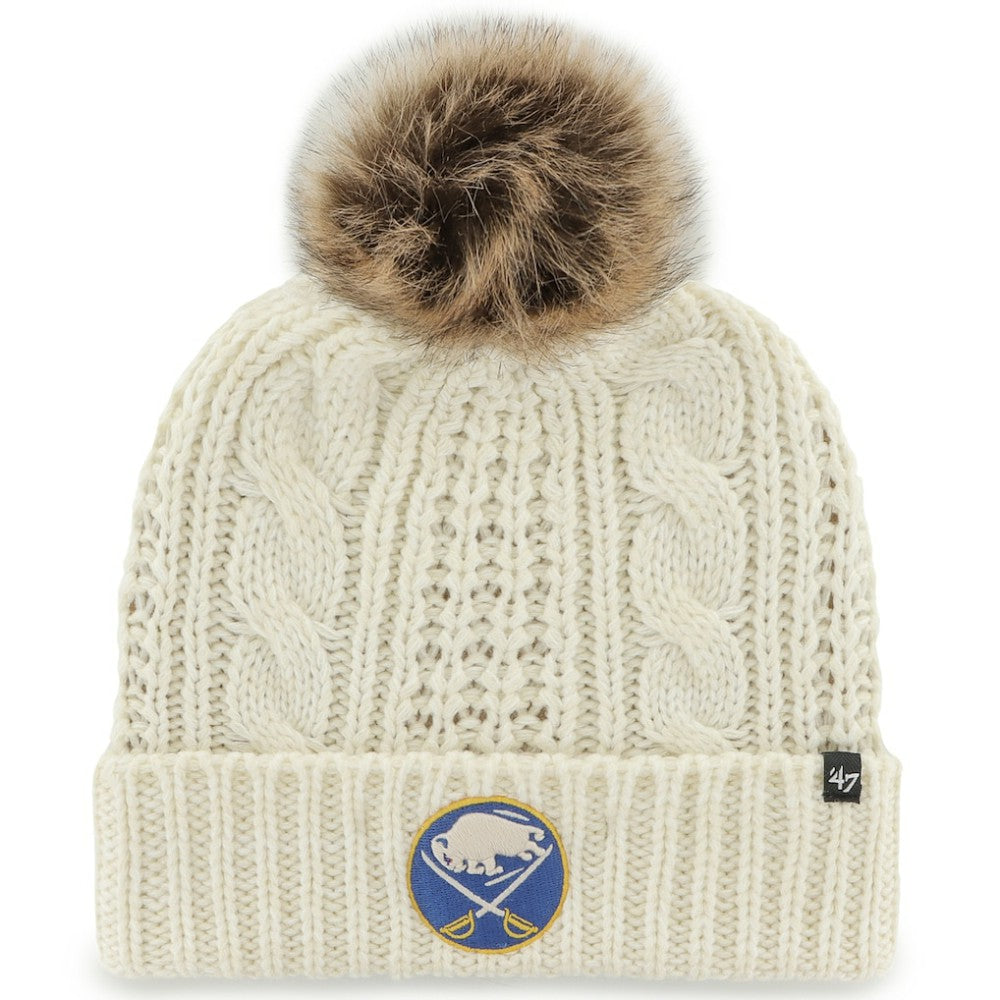 Buffalo Sabres - '47 Women's Meeko Cuffed Knit Hat with Pom White